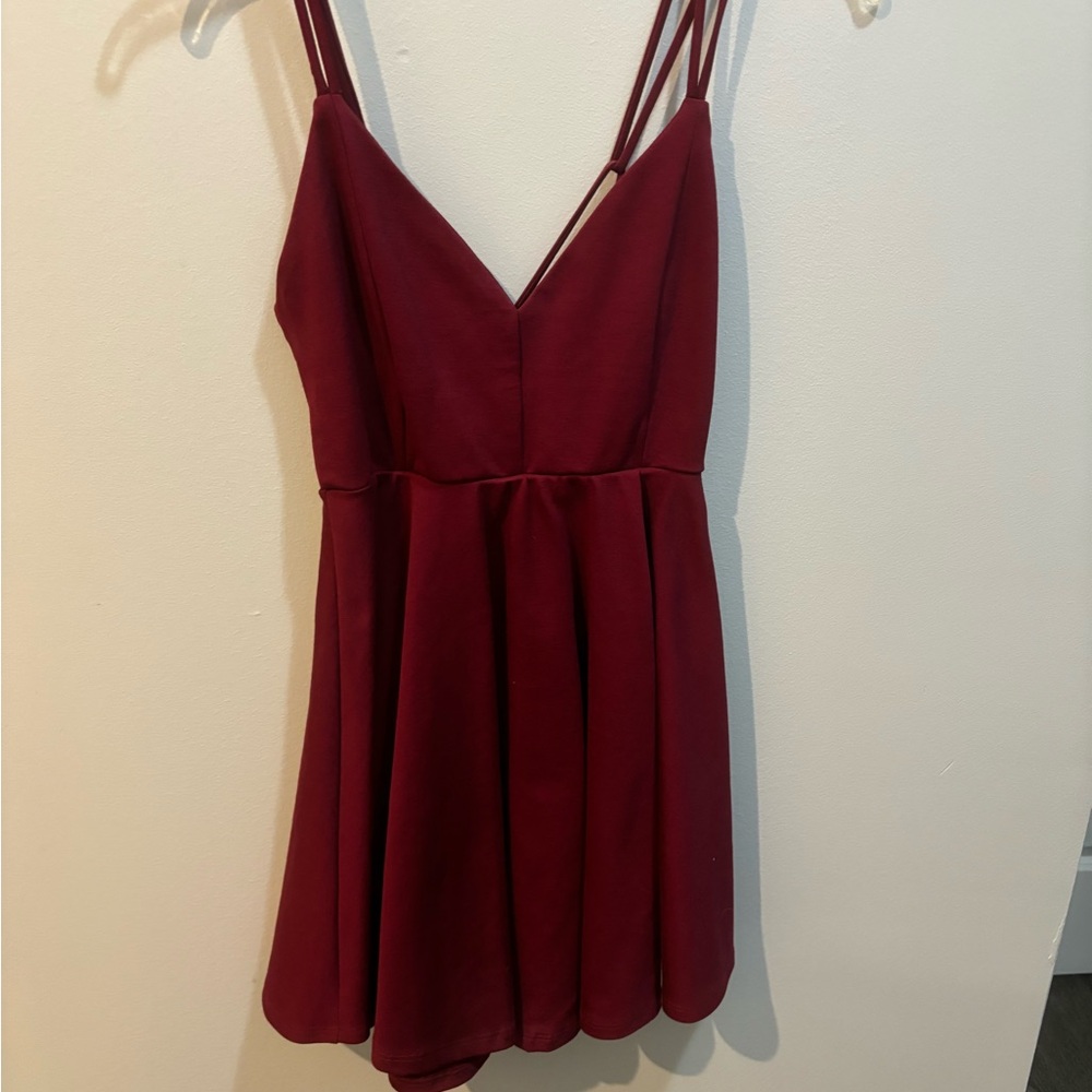 Windsor spaghetti strap dress in a beautiful burgundy color